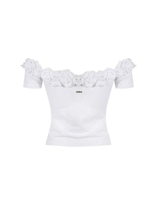 T-shirt roselline in misto cotone e viscosa Cocco NO SECRETS | 261NS079COCCO